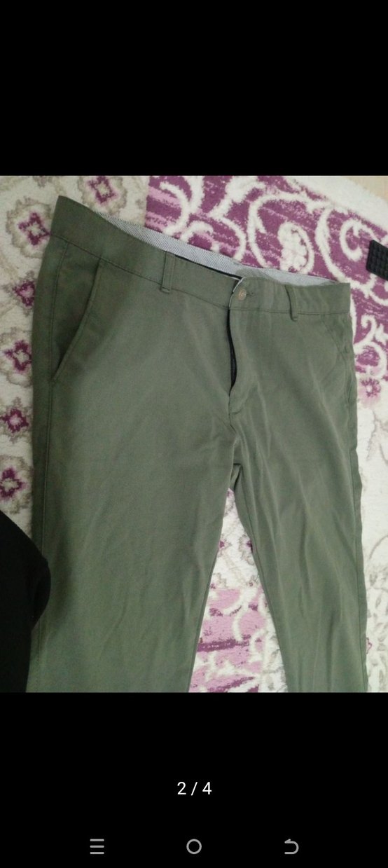 Erkek Yeşil Kemerli Regular Fit Pantolon - Görsel 2