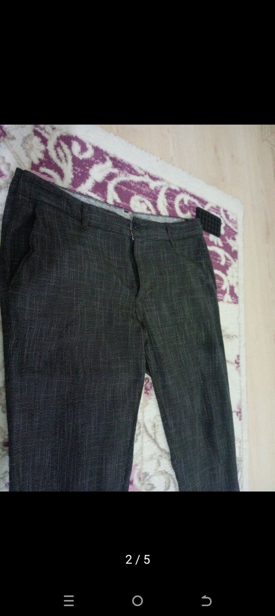 Gri erkek Regular Fit Kumaş Pantolon - Görsel 2