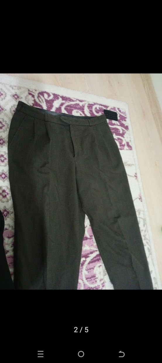 Gri Pliseli erkek Kumaş Pantolon - Görsel 2