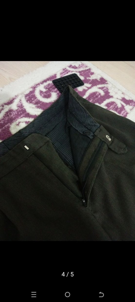 Gri Pliseli erkek Kumaş Pantolon - Görsel 4