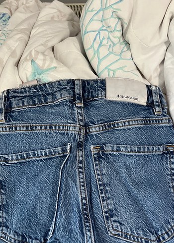 Düğmeli Bol Kesim Midi Kot Pantolon - Görsel 3