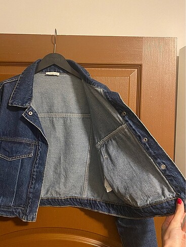 l Beden lacivert Renk Crop kot ceket