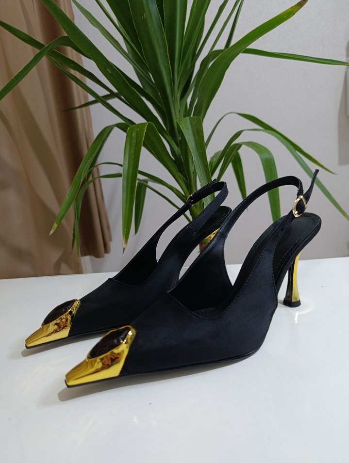 Siyah  taş detaylı  Stiletto - Görsel 4