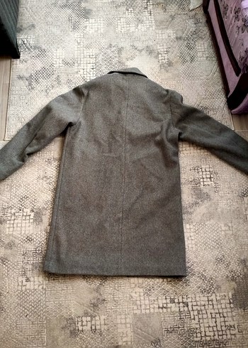 Gri Düğmeli Erkek Midi Kaban - Görsel 3