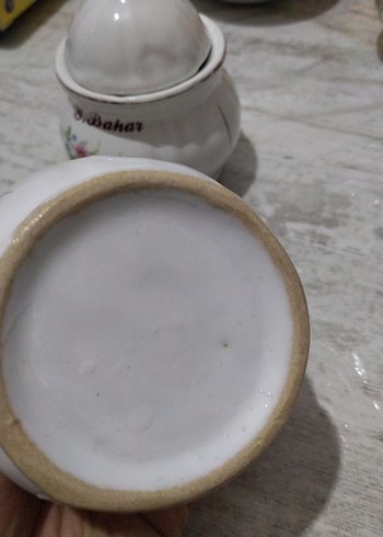 İki Parça Beyaz Porselen vintage baharatlık - Görsel 4