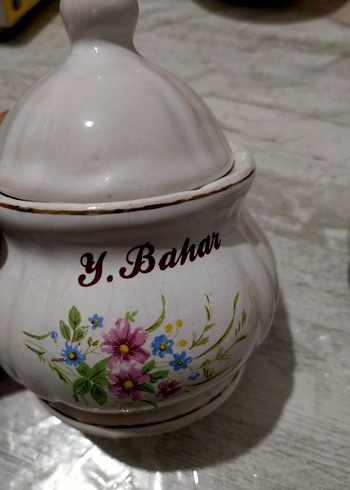 İki Parça Beyaz Porselen vintage baharatlık - Görsel 5