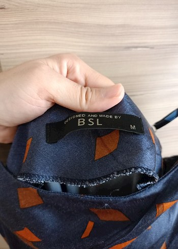 m Beden mavi Renk Drapeli Desenli Uzun Elbise