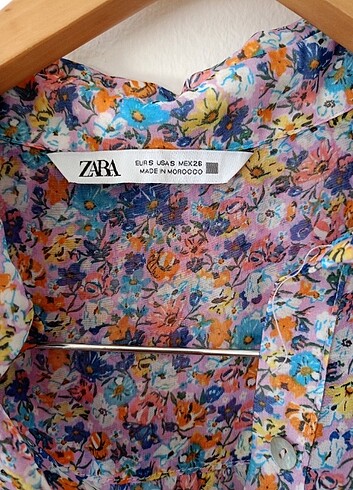 s Beden Zara çiçek desenli gömlek