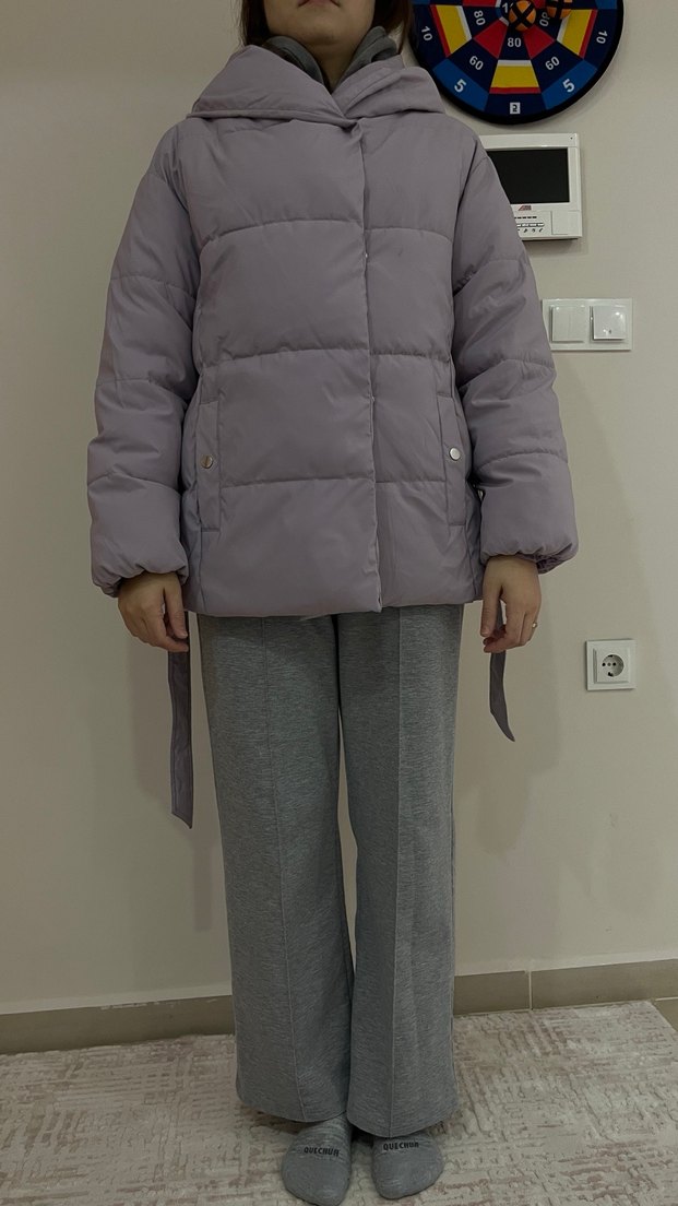 Bershka Kemerli Kısa Kışlık Kadın Mont - Görsel 3