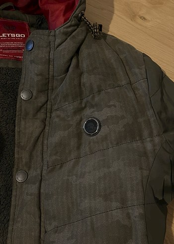 Gri Kamuflajlı Fermuarlı Erkek Mont - Görsel 3