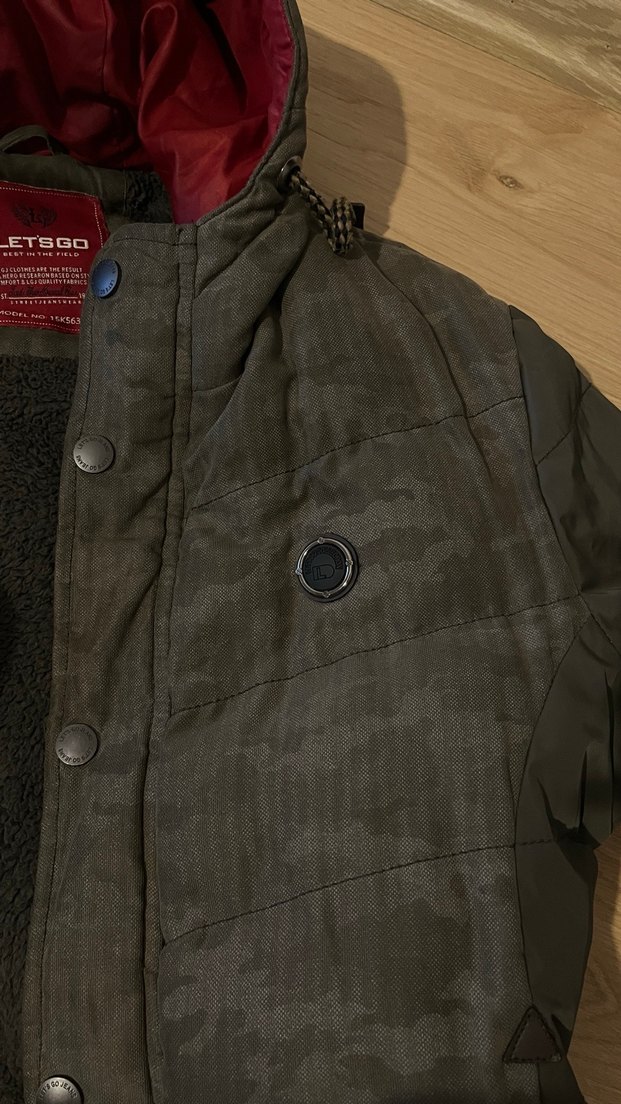 Gri Kamuflajlı Fermuarlı Erkek Mont - Görsel 3