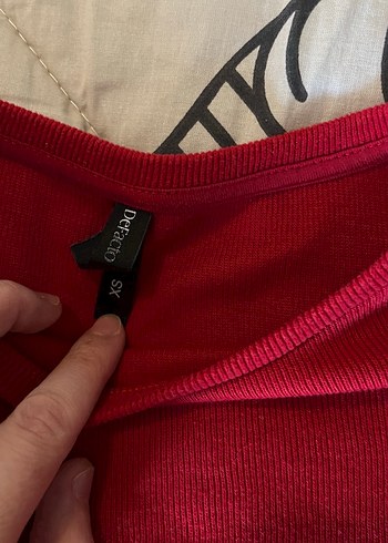 Koyu Kırmızı Uzun Kollu Triko Kadın Kazak - Görsel 2