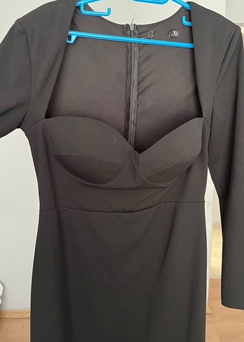 Siyah Midi Elbise - Görsel 2