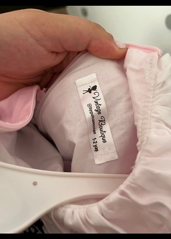 Vintage Pembe Fırfırlı Kız Çocuk Elbise - Görsel 8