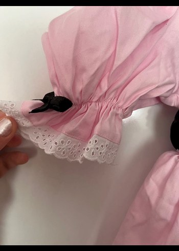 Vintage Pembe Fırfırlı Kız Çocuk Elbise - Görsel 5