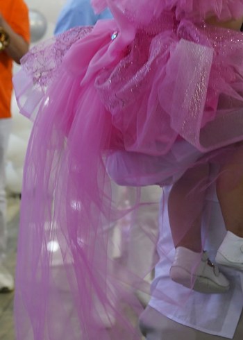 Pembe Fırfırlı Kız Çocuk Elbise - Görsel 3