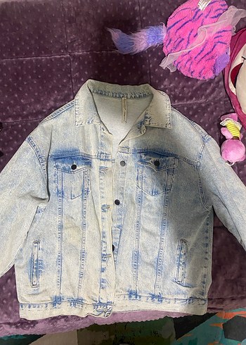 Bohem Tarz Kadın Gri Denim Ceket - Görsel 2