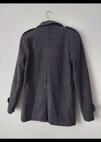 Gri Erkek Kaşe Kaban - Görsel 2