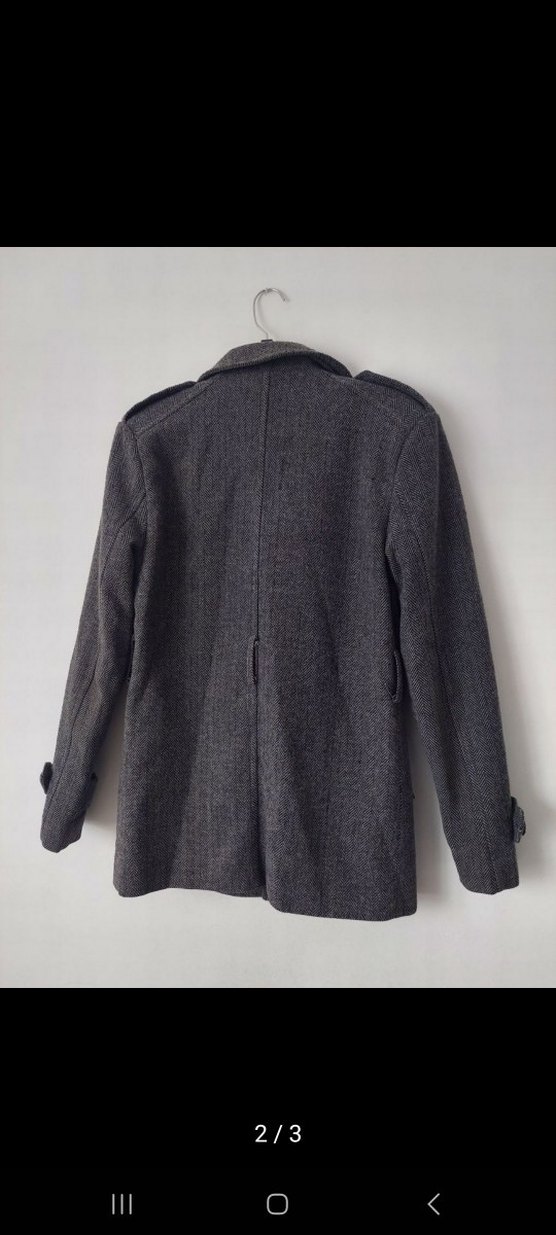 Gri Erkek Kaşe Kaban - Görsel 2