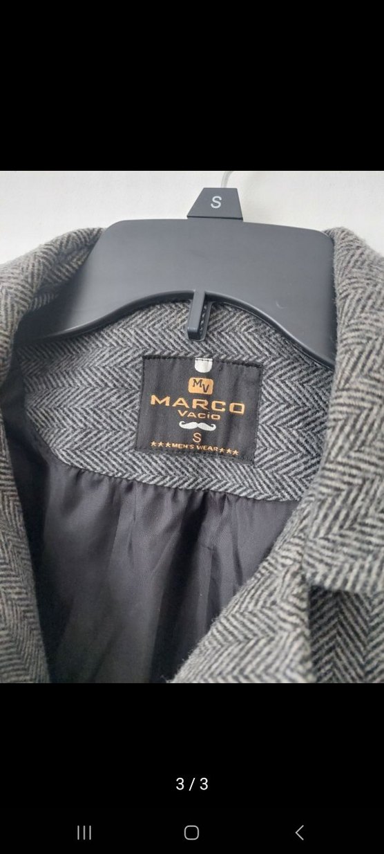 Gri Erkek Kaşe Kaban - Görsel 3