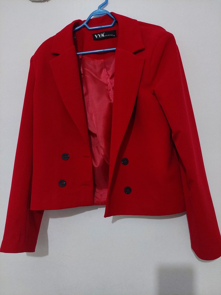 Kırmızı Kadın Blazer Ceket - Görsel 2