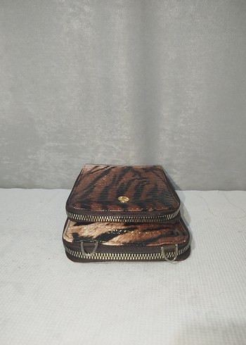 Kahverengi Zebra Desenli Deri Kadın Portföy Çanta - Görsel 5