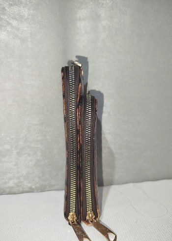 Kahverengi Zebra Desenli Deri Kadın Portföy Çanta - Görsel 3