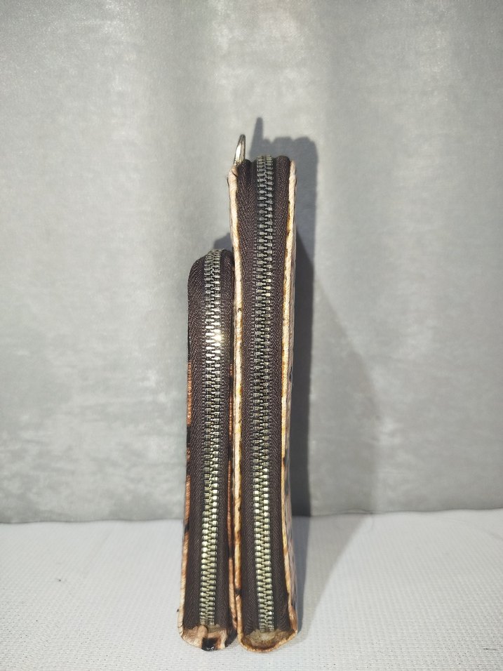 Kahverengi Zebra Desenli Deri Kadın Portföy Çanta - Görsel 4