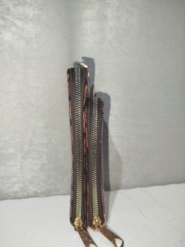 Kahverengi Zebra Desenli Deri Kadın Portföy Çanta - Görsel 3