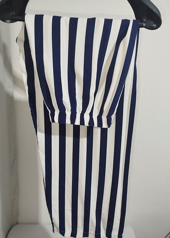 Lacivert Çizgili Uzun Emzirme Sabahlığı - Görsel 4