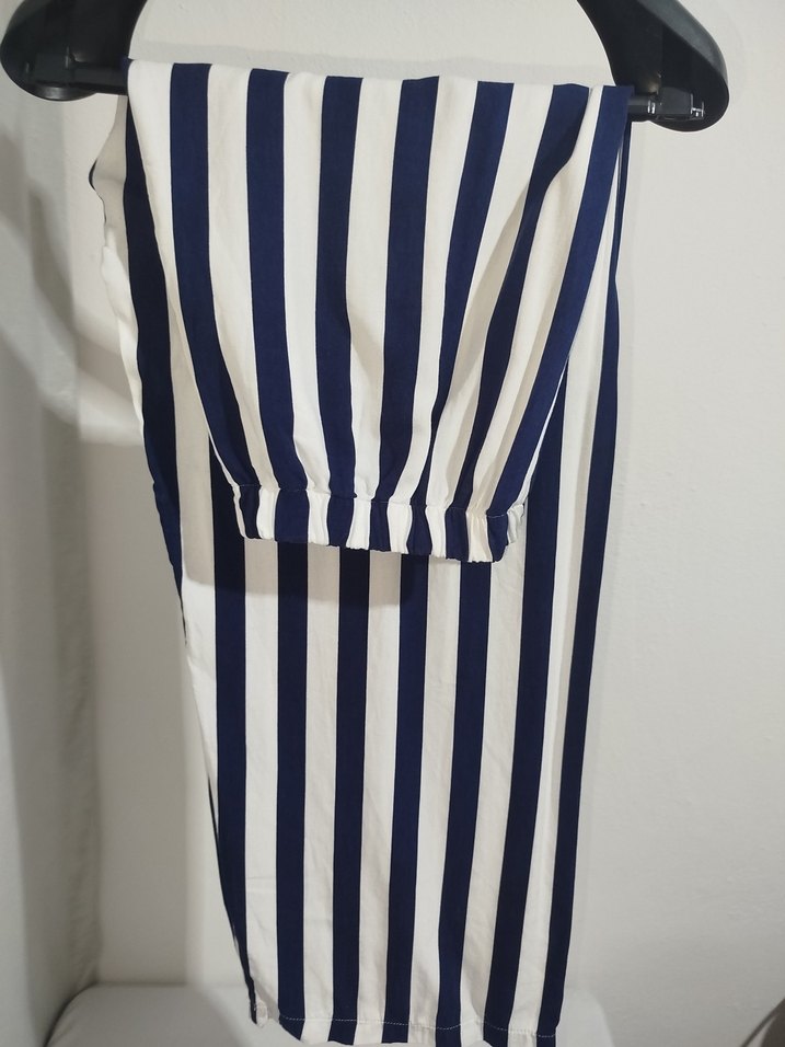 Lacivert Çizgili Uzun Emzirme Sabahlığı - Görsel 4