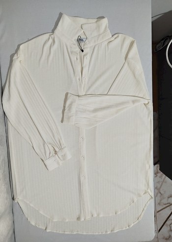 Beyaz Pilili Uzun Kollu Keten Gömlek - Görsel 9