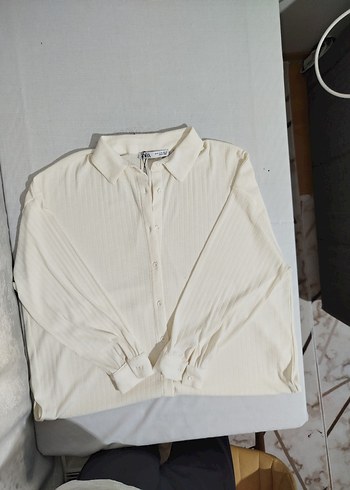 Beyaz Pilili Uzun Kollu Keten Gömlek - Görsel 12