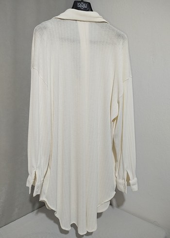 Beyaz Pilili Uzun Kollu Keten Gömlek - Görsel 14