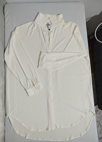 Beyaz Pilili Uzun Kollu Keten Gömlek - Görsel 8