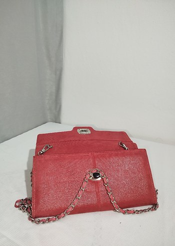 Kırmızı Tokalı Kadın Süet Portföy Cüzdan - Görsel 4