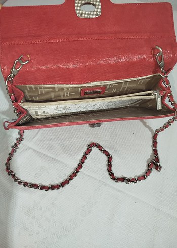 Kırmızı Tokalı Kadın Süet Portföy Cüzdan - Görsel 5