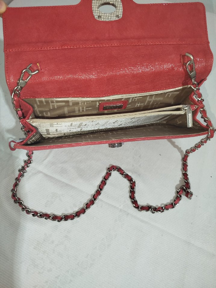 Kırmızı Tokalı Kadın Süet Portföy Cüzdan - Görsel 5