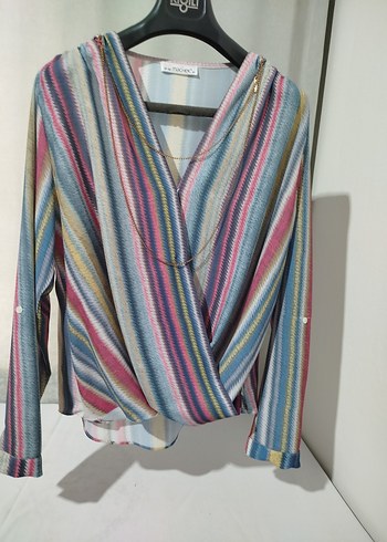 Bohem Tarzlı V Yaka Uzun Kollu Bluz - Görsel 5