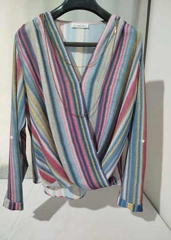 Bohem Tarzlı V Yaka Uzun Kollu Bluz - Görsel 3