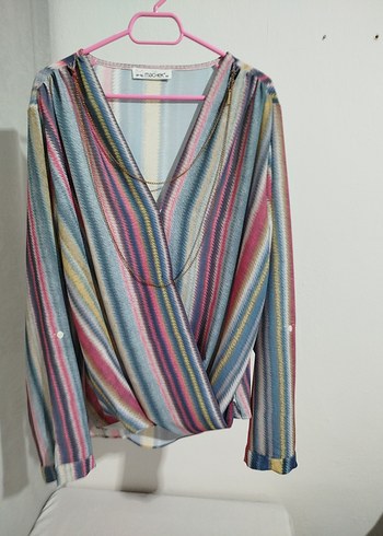 Bohem Tarzlı V Yaka Uzun Kollu Bluz - Görsel 7