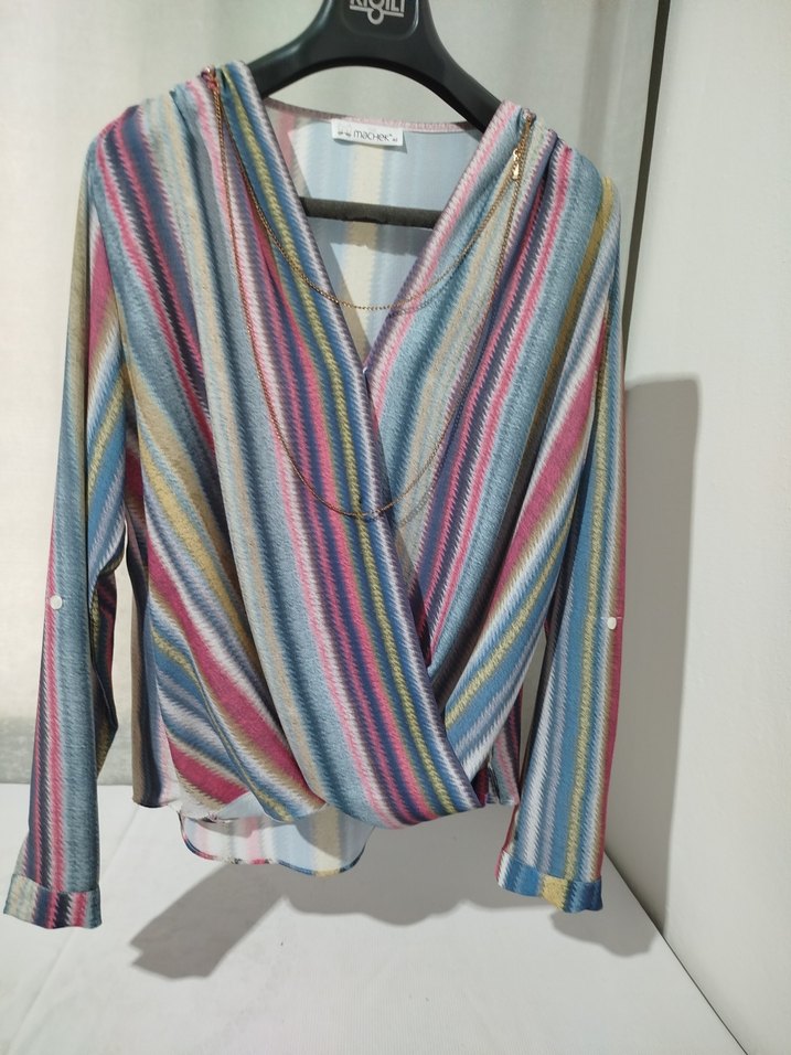 Bohem Tarzlı V Yaka Uzun Kollu Bluz - Görsel 5