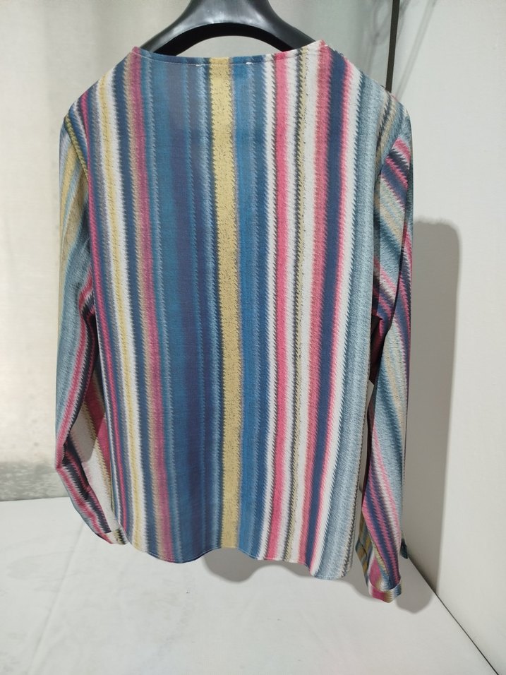 Bohem Tarzlı V Yaka Uzun Kollu Bluz - Görsel 2