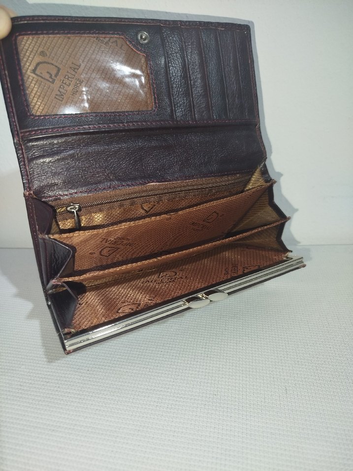 Kahverengi Deri Kadın Cüzdanı - Görsel 5