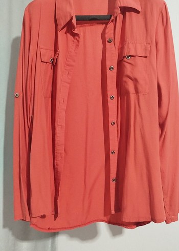 Kadın Koyu Kırmızı Uzun Kollu Düğmeli Gömlek - Görsel 2