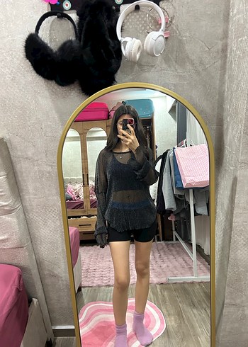 Siyah düşük omuzlu parlak tül - Görsel 3