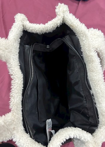 Siyah deri Kürklü Kadın Çanta - Görsel 4