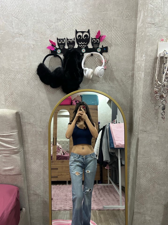 Ultra düşük bel denim jean - Görsel 2