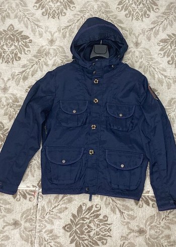 Erkek Lacivert Kapüşonlu Düğmeli Ceket - Görsel 2