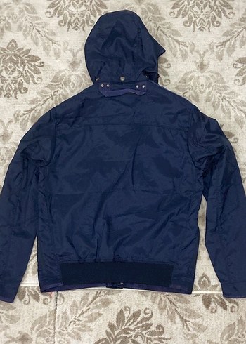 Erkek Lacivert Kapüşonlu Düğmeli Ceket - Görsel 4